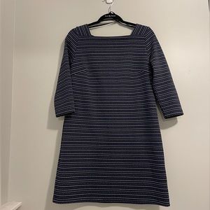 Blue (with white stripes) dress from The Loft.